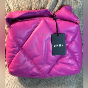 Pink DKNY Quilted Modernist Knot Purse NWT
